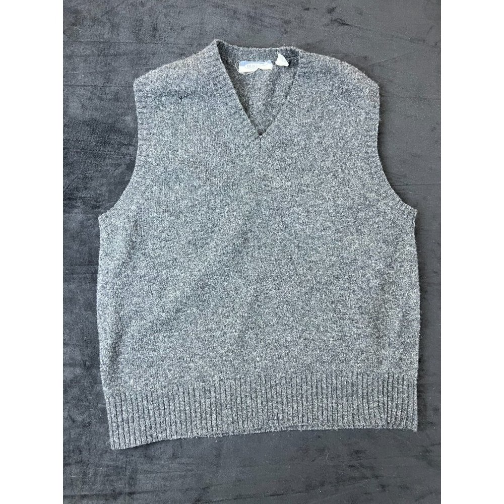 VINTAGE Old Navy Womens 100% LambsWool Gray Soft V Neck Vest Size Large L